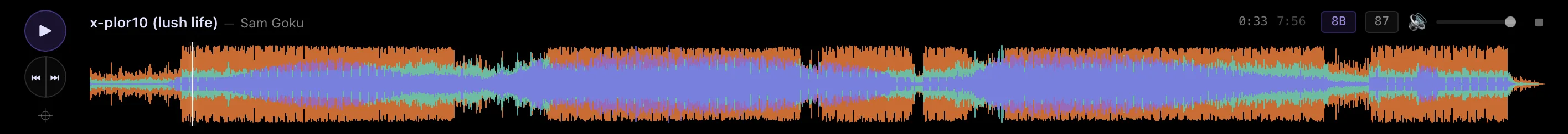 Audio player bar