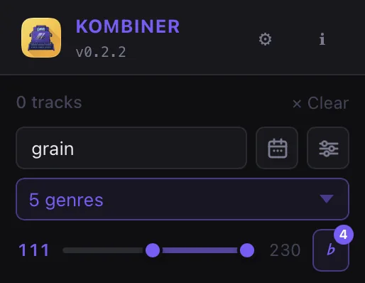 Filter bar with several active filters